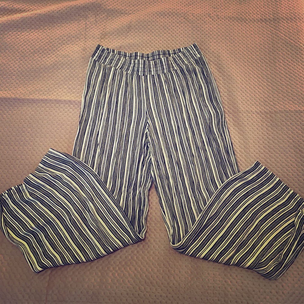 Light striped blue and white dress pants
